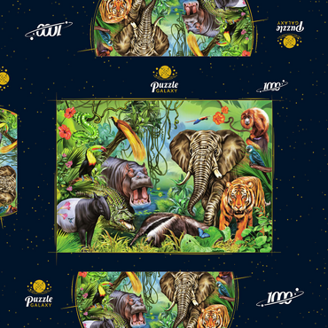 Tiere des Regenwaldes 1000 Puzzle Schachtel 3D Modell