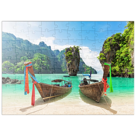 Darstellung des Puzzle Motivs Bond-Insel in der Nähe von Phuket in Thailand - Puzzleteile: 100