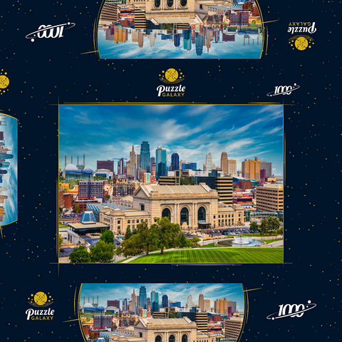 Skyline von Kansas City, Missouri, USA 1000 Puzzle Schachtel 3D Modell