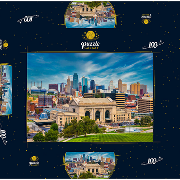 Skyline von Kansas City, Missouri, USA 100 Puzzle Schachtel 3D Modell