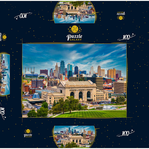 Skyline von Kansas City, Missouri, USA 100 Puzzle Schachtel 3D Modell