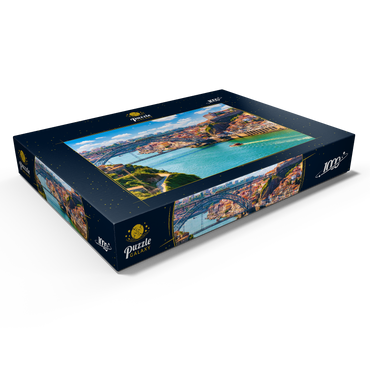 Malerischer, farbenfroher Blick auf die Altstadt von Porto, Portugal 1000 Puzzle Schachtel Ansicht1