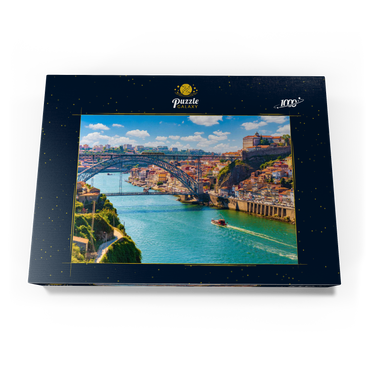 Malerischer, farbenfroher Blick auf die Altstadt von Porto, Portugal 1000 Puzzle Schachtel Ansicht3