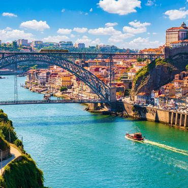 Malerischer, farbenfroher Blick auf die Altstadt von Porto, Portugal 1000 Puzzle 3D Modell