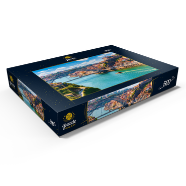 Malerischer, farbenfroher Blick auf die Altstadt von Porto, Portugal 500 Puzzle Schachtel Ansicht1
