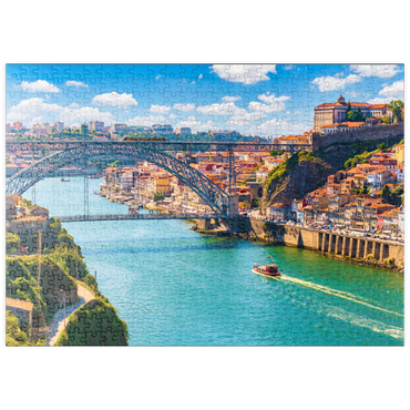 puzzleplate Malerischer, farbenfroher Blick auf die Altstadt von Porto, Portugal 500 Puzzle