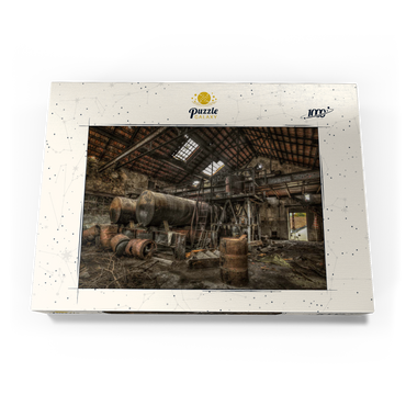 Lost Places - Verrostete Zisternen und Fässer in einer verlassenen Fabrik  1000 Puzzle Schachtel Ansicht3