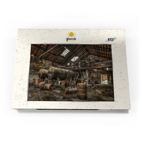 Lost Places - Verrostete Zisternen und Fässer in einer verlassenen Fabrik  1000 Puzzle Schachtel Ansicht3