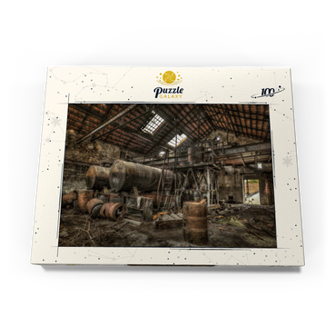 Lost Places - Verrostete Zisternen und Fässer in einer verlassenen Fabrik  100 Puzzle Schachtel Ansicht3