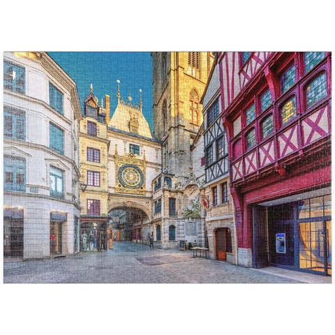 puzzleplate Die Gros-Horloge (Große Uhr), Rouen, Normandie, Frankreich 1000 Puzzle