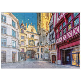 Darstellung des Puzzle Motivs Die Gros-Horloge (Große Uhr), Rouen, Normandie, Frankreich - Puzzleteile: 100