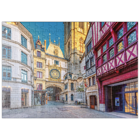 puzzleplate Die Gros-Horloge (Große Uhr), Rouen, Normandie, Frankreich 200 Puzzle