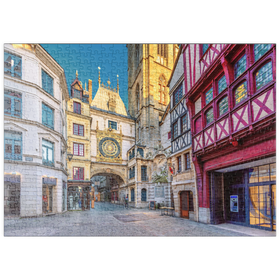 Darstellung des Puzzle-Motivs Die Gros-Horloge (Große Uhr), Rouen, Normandie, Frankreich – Puzzleteile: 500