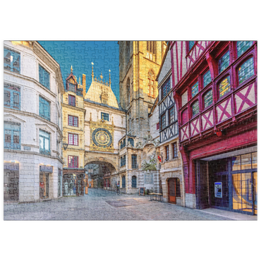 puzzleplate Die Gros-Horloge (Große Uhr), Rouen, Normandie, Frankreich 500 Puzzle