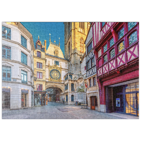 puzzleplate Die Gros-Horloge (Große Uhr), Rouen, Normandie, Frankreich 500 Puzzle