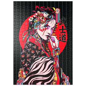 Darstellung des Puzzle Motivs Geisha Frau - Japan Charakter - Puzzleteile: 500