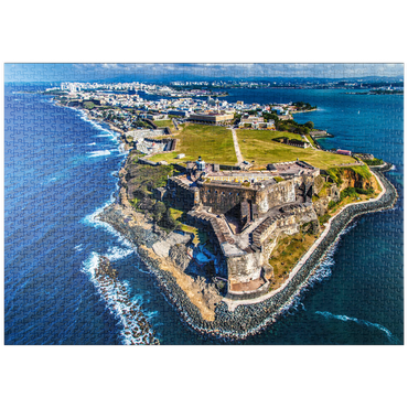puzzleplate Luftaufnahme des Castillo San Felipe del Morro in Old San Juan, Puerto Rico 1000 Puzzle