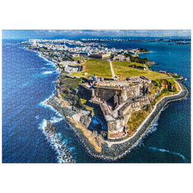 Darstellung des Puzzle Motivs Luftaufnahme des Castillo San Felipe del Morro in Old San Juan, Puerto Rico - Puzzleteile: 1000