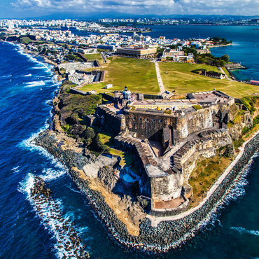 Luftaufnahme des Castillo San Felipe del Morro in Old San Juan, Puerto Rico 1000 Puzzle 3D Modell