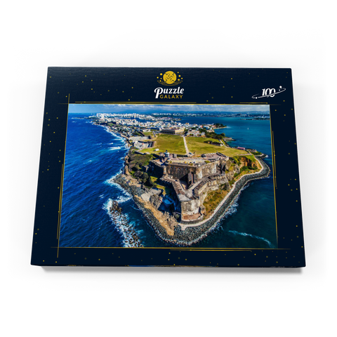 Luftaufnahme des Castillo San Felipe del Morro in Old San Juan, Puerto Rico 100 Puzzle Schachtel Ansicht3