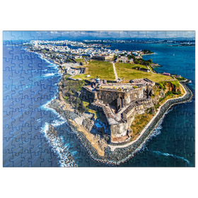 Darstellung des Puzzle Motivs Luftaufnahme des Castillo San Felipe del Morro in Old San Juan, Puerto Rico - Puzzleteile: 200