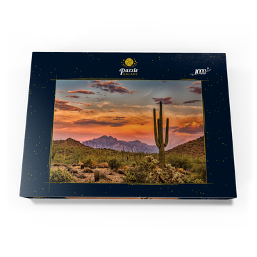 Sonnenuntergang in der Sonoran-Wüste bei Phoenix, Arizona 1000 Puzzle Schachtel Ansicht3