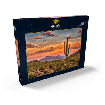 Sonnenuntergang in der Sonoran-Wüste bei Phoenix, Arizona 100 Puzzle Schachtel Ansicht2