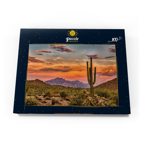 Sonnenuntergang in der Sonoran-Wüste bei Phoenix, Arizona 100 Puzzle Schachtel Ansicht3