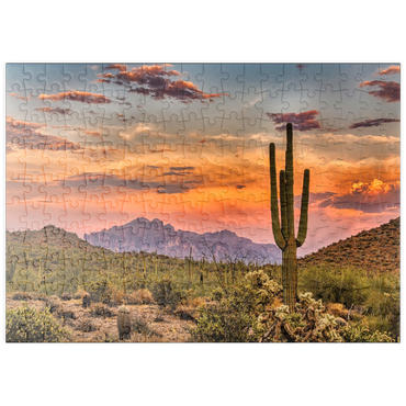 puzzleplate Sonnenuntergang in der Sonoran-Wüste bei Phoenix, Arizona 200 Puzzle