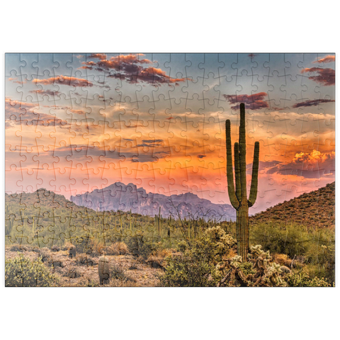 puzzleplate Sonnenuntergang in der Sonoran-Wüste bei Phoenix, Arizona 200 Puzzle