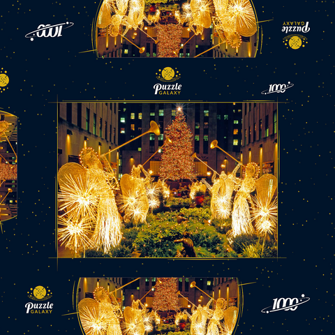 Rockefeller Center zur Weihnachtszeit, New York City, New York, USA 1000 Puzzle Schachtel 3D Modell