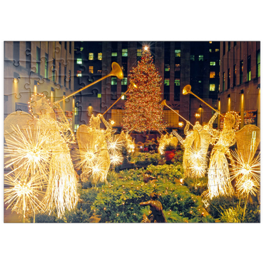 puzzleplate Rockefeller Center zur Weihnachtszeit, New York City, New York, USA 100 Puzzle