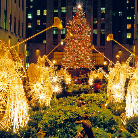 Rockefeller Center zur Weihnachtszeit, New York City, New York, USA 100 Puzzle 3D Modell