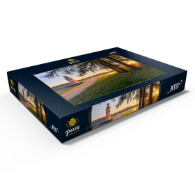 Alternative Darstellung des Puzzle-Motivs Niederen Großteich bei Bärnsdorf bei Sonnenaufgang – Puzzleteile: 1000