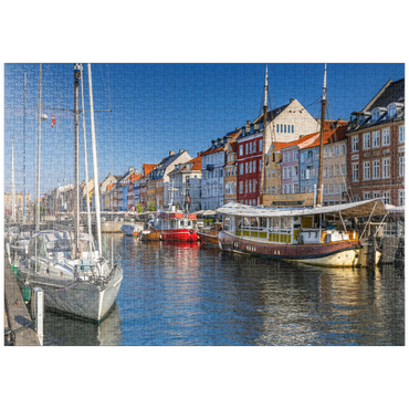 puzzleplate Boote am Stichkanal Nyhavn im Stadtteil Frederiksstaden 1000 Puzzle