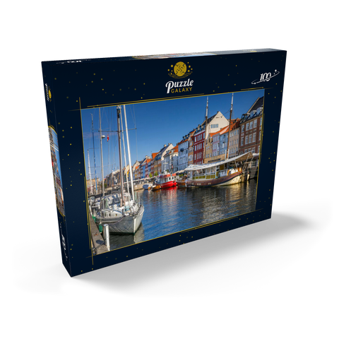 Boote am Stichkanal Nyhavn im Stadtteil Frederiksstaden 100 Puzzle Schachtel Ansicht2