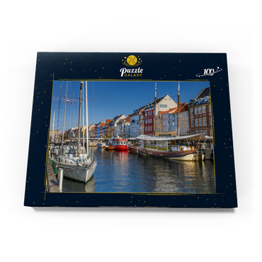 Boote am Stichkanal Nyhavn im Stadtteil Frederiksstaden 100 Puzzle Schachtel Ansicht3