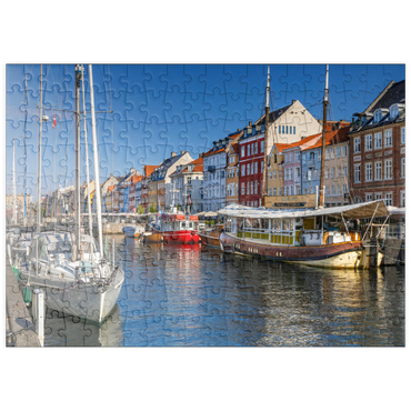 puzzleplate Boote am Stichkanal Nyhavn im Stadtteil Frederiksstaden 200 Puzzle