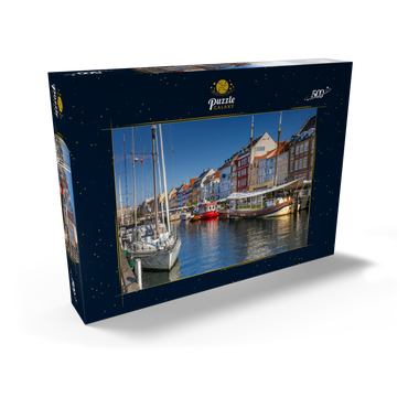 Boote am Stichkanal Nyhavn im Stadtteil Frederiksstaden 500 Puzzle Schachtel Ansicht2