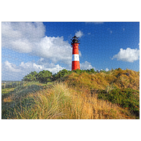 Darstellung des Puzzle-Motivs Leuchtturm von Hörnum, Insel Sylt, Schleswig-Holstein, Deutschland – Puzzleteile: 1000