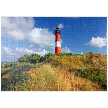puzzleplate Leuchtturm von Hörnum, Insel Sylt, Schleswig-Holstein, Deutschland 1000 Puzzle