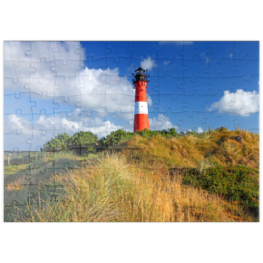 puzzleplate Leuchtturm von Hörnum, Insel Sylt, Schleswig-Holstein, Deutschland 100 Puzzle