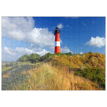 puzzleplate Leuchtturm von Hörnum, Insel Sylt, Schleswig-Holstein, Deutschland 200 Puzzle
