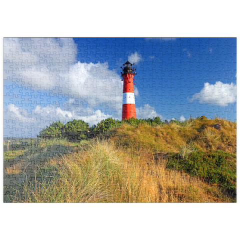 puzzleplate Leuchtturm von Hörnum, Insel Sylt, Schleswig-Holstein, Deutschland 500 Puzzle