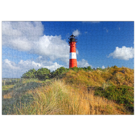 Darstellung des Puzzle Motivs Leuchtturm von Hörnum, Insel Sylt, Schleswig-Holstein, Deutschland - Puzzleteile: 500