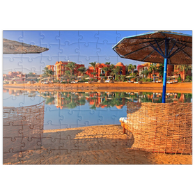 Darstellung des Puzzle Motivs Lagunenstrand bei Hurghada, Rotes Meer, Ägypten - Puzzleteile: 100