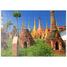 Darstellung des Puzzle Motivs Shwe-Indein-Pagode, Myanmar - Puzzleteile: 100