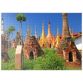 Darstellung des Puzzle Motivs Shwe-Indein-Pagode, Myanmar - Puzzleteile: 500