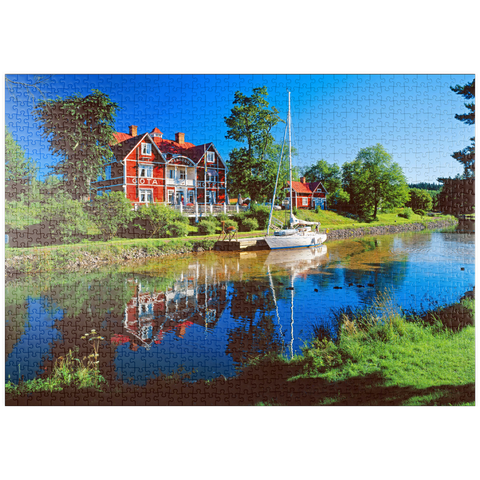 puzzleplate Göta Hotel am Göta Kanal, Borensberg, Östergötland, Schweden 1000 Puzzle