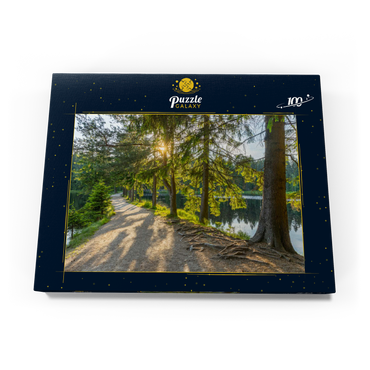Fichtelsee mit dem Naturwaldreservat Fichtelseemoor, Hochmoor im Gemeindegebiet Fichtelberg 100 Puzzle Schachtel Ansicht3